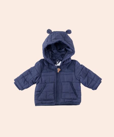 Navy quilted baby jacket